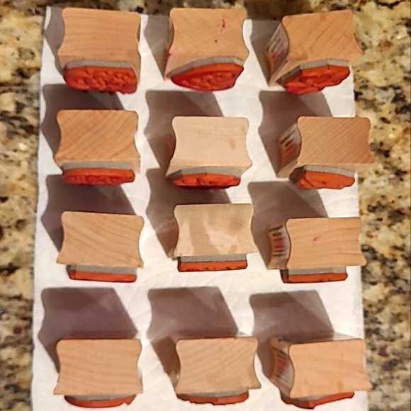 A YEAR OF STAMPS MONTH 1998 Holidays Hero Arts LL452 SET KIT wood Rubber Stamp - Picture 5 of 9